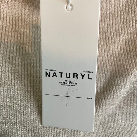 NWT Naturyl by Niykee Heaton Sand Ribbed Knit Lounge Pants Super Soft Size Small - Picture 4 of 5